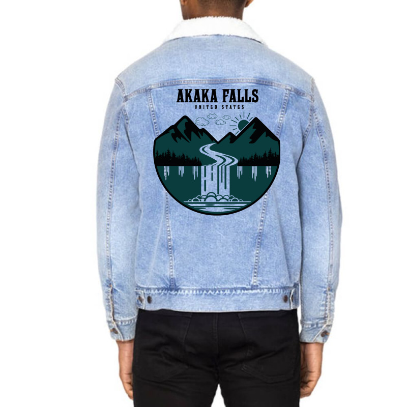 Akaka Falls United States Unisex Sherpa-lined Denim Jacket | Artistshot