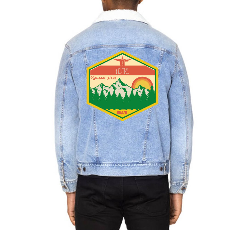 Acari National Park,retro Brazil Unisex Sherpa-lined Denim Jacket | Artistshot