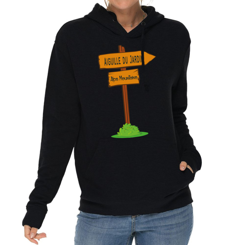 Aiguille Du Jardin, Alps Mountains Sign Lightweight Hoodie | Artistshot