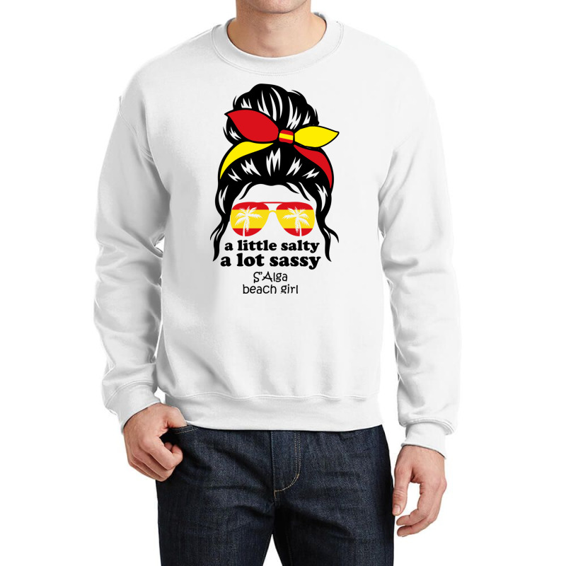 A Lot Sassy Beach Girl  S Alga Beach, Spain Crewneck Sweatshirt | Artistshot