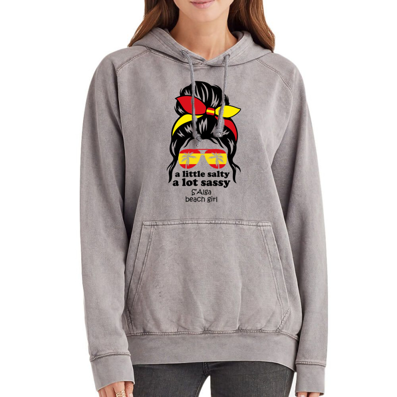 A Lot Sassy Beach Girl  S Alga Beach, Spain Vintage Hoodie | Artistshot