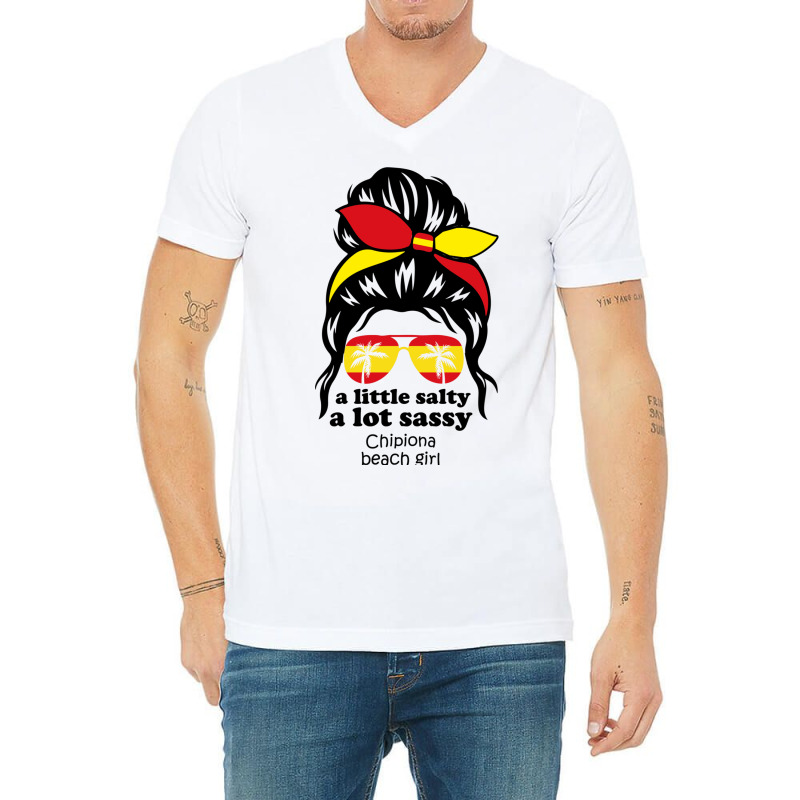 A Lot Sassy Beach Girl  Chipiona Beach, Spain V-neck Tee | Artistshot