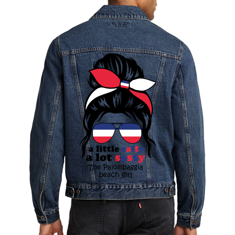 A Lot Sassy Beach Girl   Palombaggia,france Men Denim Jacket | Artistshot