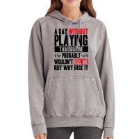 A Day Without Playing Tambourine Funny Quote Vintage Hoodie | Artistshot