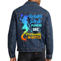 Water Polo Players Are Mermaids In Battle Men Denim Jacket | Artistshot