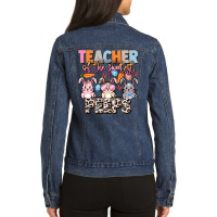 Teacher Of The Sweetest Peeps Ladies Denim Jacket | Artistshot