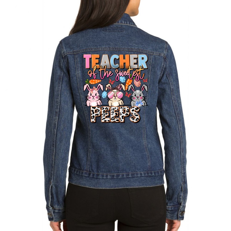 Teacher Of The Sweetest Peeps Ladies Denim Jacket | Artistshot