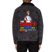 The Nurses Cape Proof That Nurses Are Superheroes Unisex Sherpa-lined Denim Jacket | Artistshot