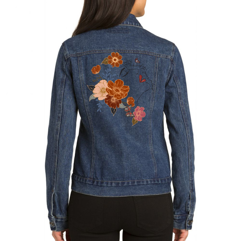 Be Kind To Your Mind Sublimation Ladies Denim Jacket by hernanadez | Artistshot