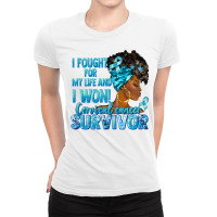 Cervical Cancer Survivor Black Woman Ladies Fitted T-shirt | Artistshot