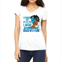 Cervical Cancer Survivor Black Woman Women's V-neck T-shirt | Artistshot