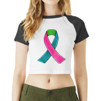 Metastatic Breast Cancer Ribbon Raglan Crop Top | Artistshot