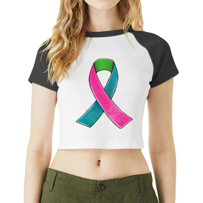 Metastatic Breast Cancer Ribbon Raglan Crop Top by JahusDesignShop | Artistshot