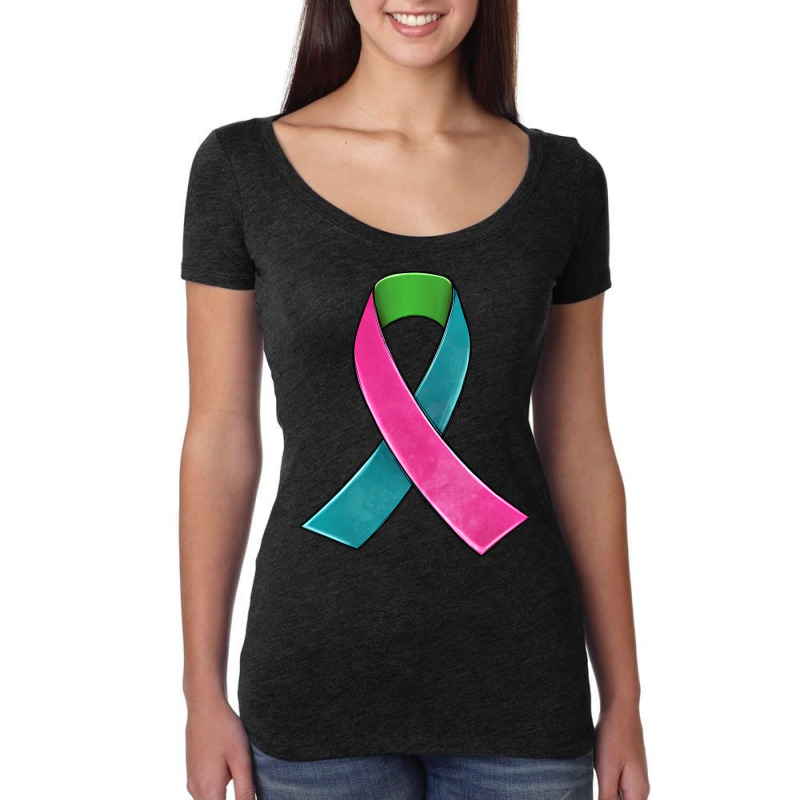 Metastatic Breast Cancer Ribbon Women's Triblend Scoop T-shirt by JahusDesignShop | Artistshot