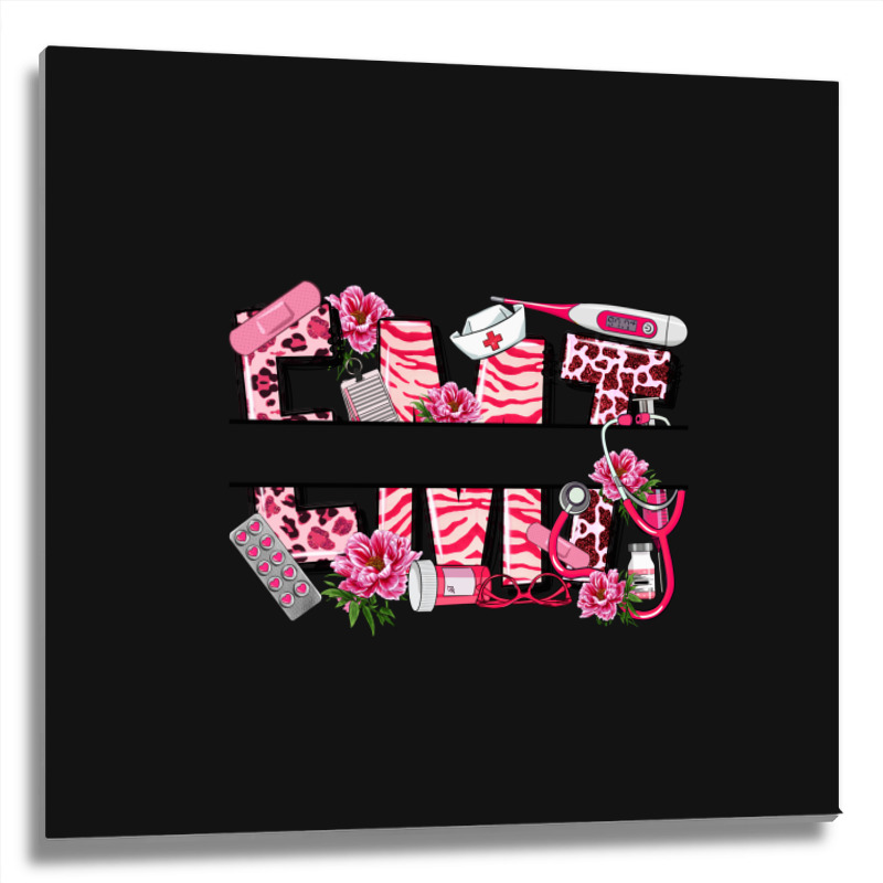 Breast Cancer Emt Emergency Medical Technician Metal Print Square | Artistshot