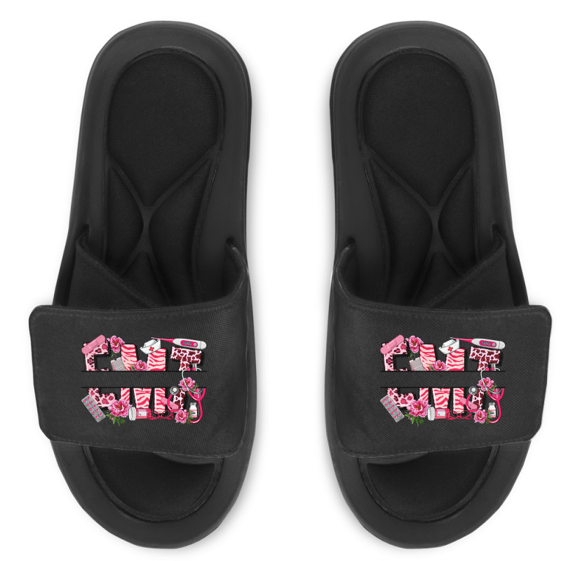 Breast Cancer Emt Emergency Medical Technician Slide Sandal | Artistshot