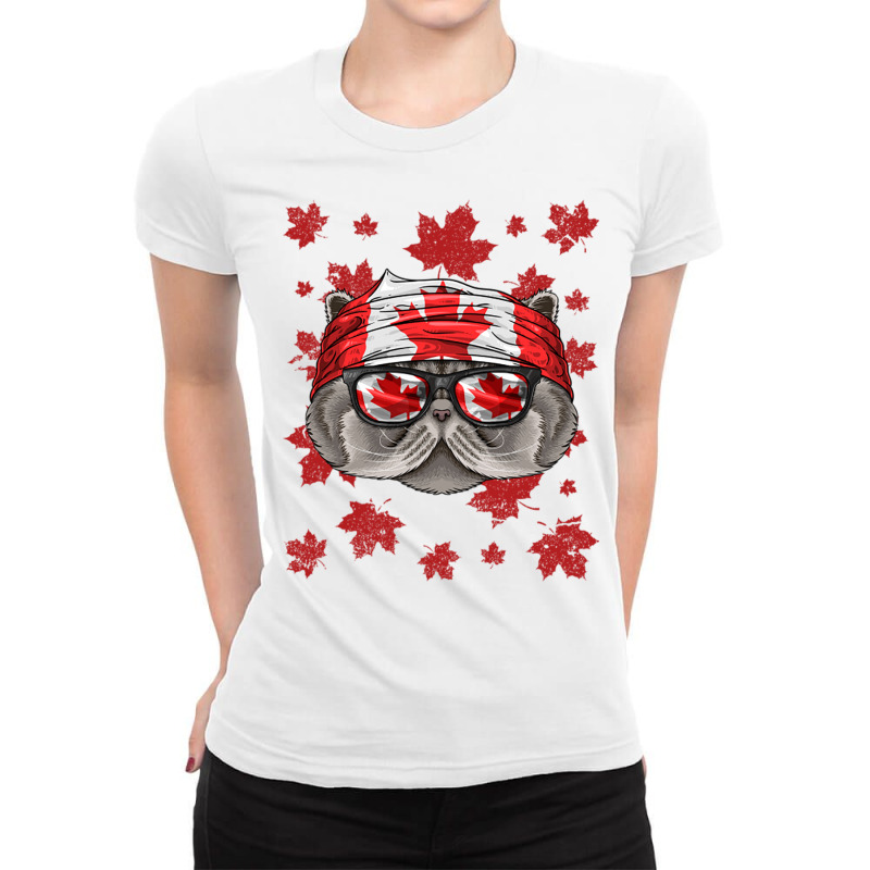 Canadian Persian Cat Patriotic Canada Flag Maple L Ladies Fitted T-Shirt by Ziz | Artistshot