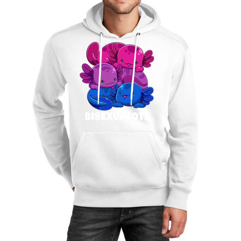 Bisexual Axolotl Bi Pride Flag Bisexualotl Lgbtq P Unisex Hoodie | Artistshot