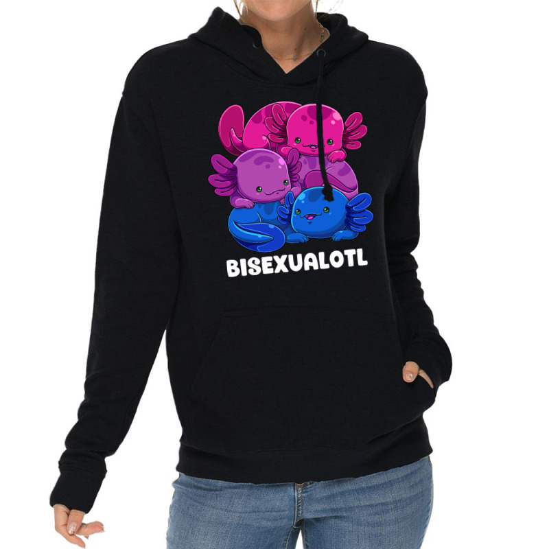 Bisexual Axolotl Bi Pride Flag Bisexualotl Lgbtq P Lightweight Hoodie | Artistshot