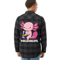 Axolotl Volleyball Player Mexican Salamander Fish Flannel Shirt | Artistshot