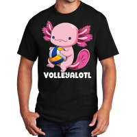 Axolotl Volleyball Player Mexican Salamander Fish Basic T-shirt | Artistshot