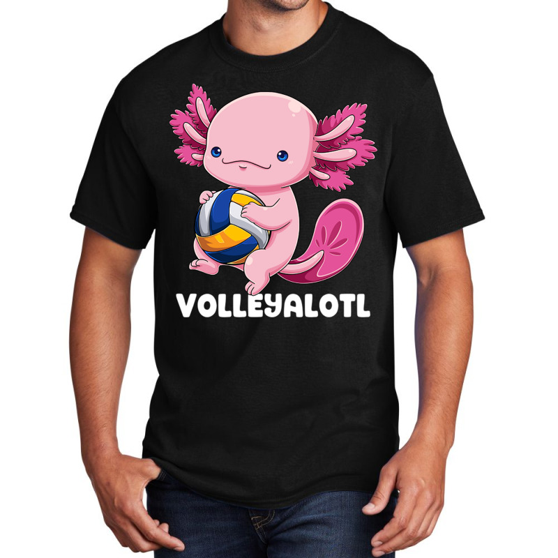 Axolotl Volleyball Player Mexican Salamander Fish Basic T-shirt | Artistshot