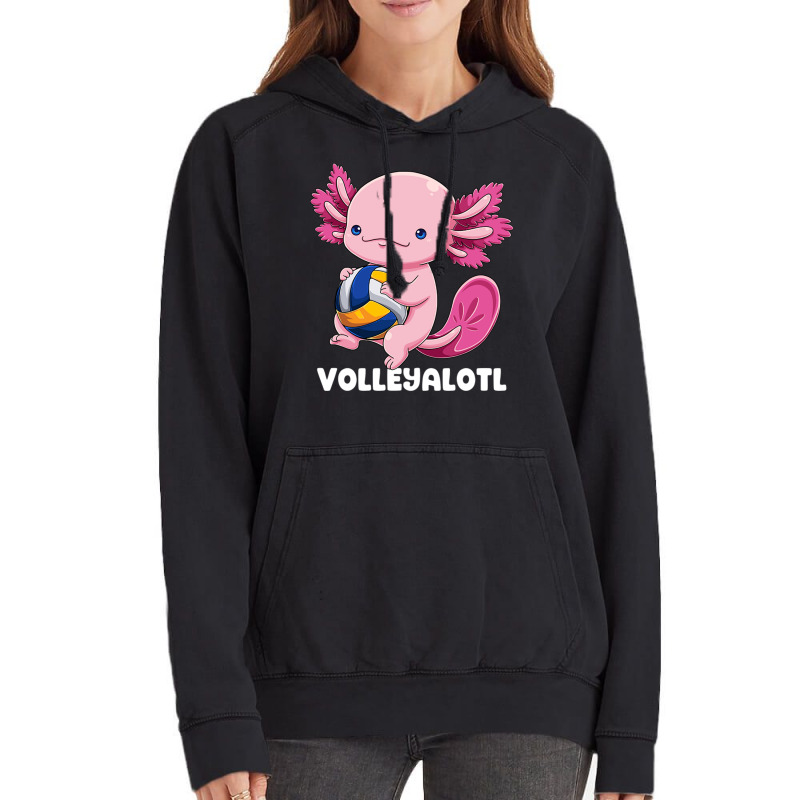 Axolotl Volleyball Player Mexican Salamander Fish Vintage Hoodie | Artistshot