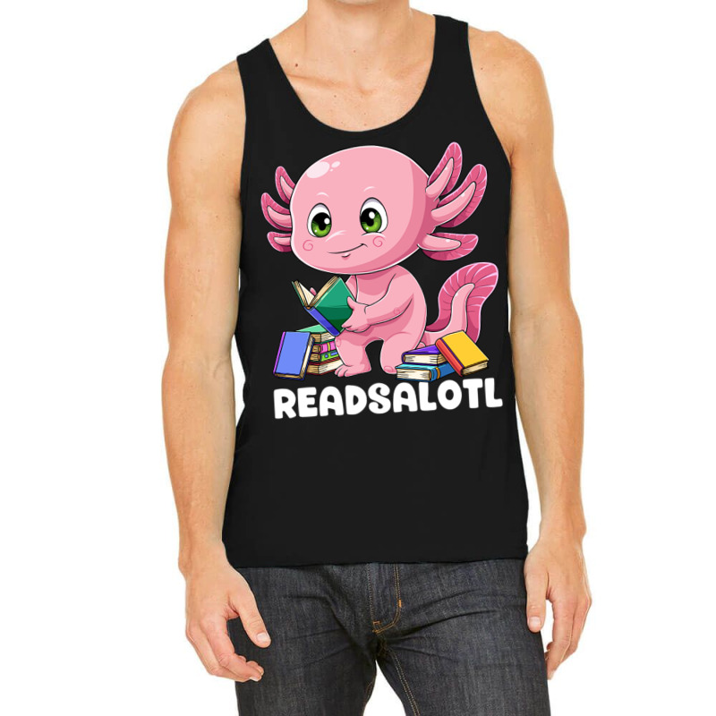 Axolotl Book Reading Bookworm Readsalotl Mexican S Tank Top | Artistshot