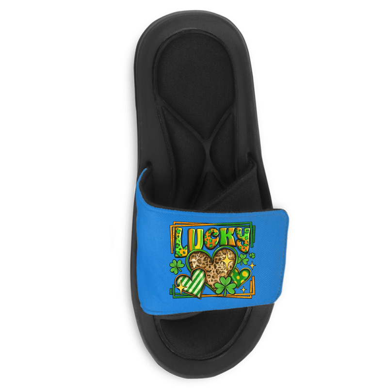 Lucky St Patricks Day Hearts Slide Sandal | Artistshot