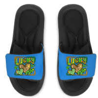 Lucky St Patricks Day Hearts Slide Sandal | Artistshot