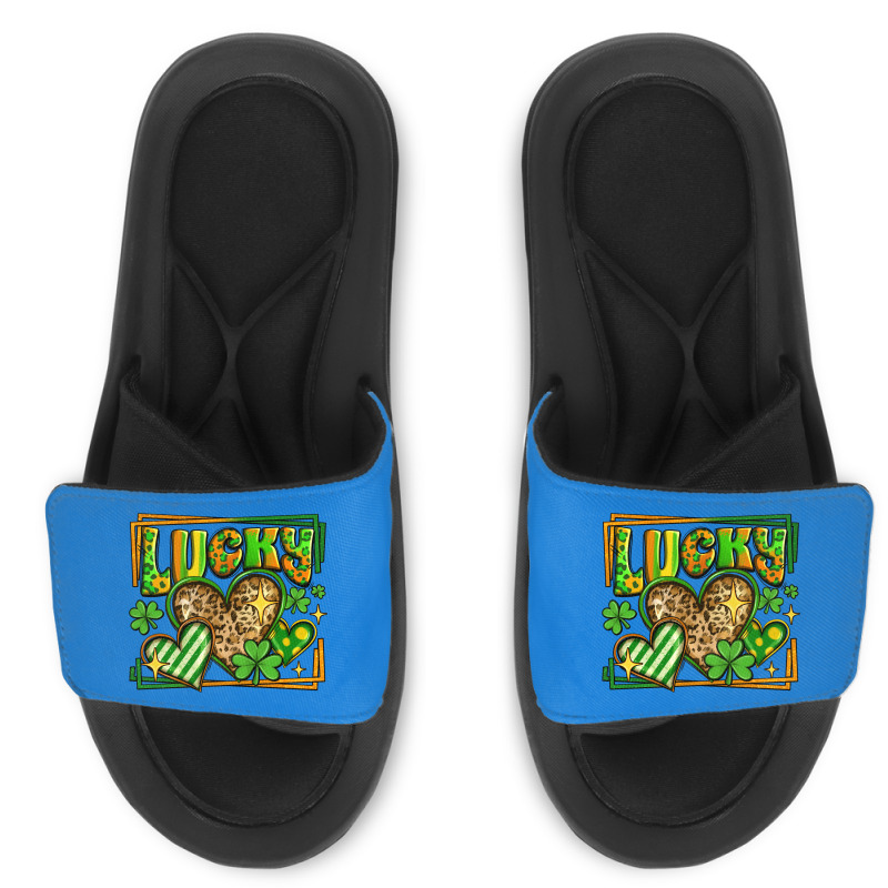 Lucky St Patricks Day Hearts Slide Sandal | Artistshot