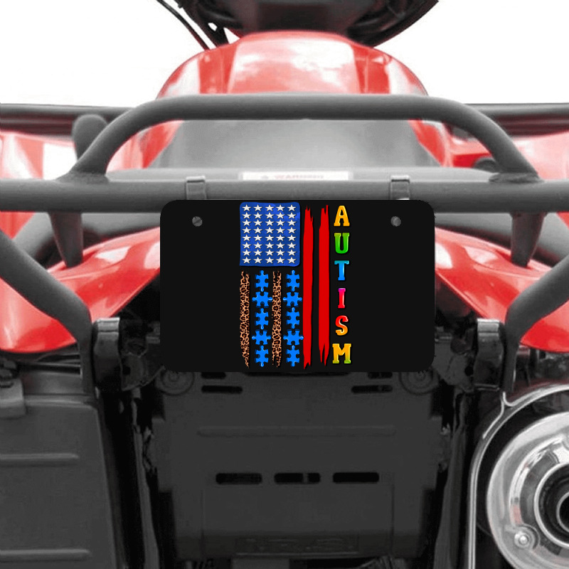 Autism American Flag Atv License Plate | Artistshot