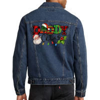 Daddy Claus Santa Christmas Lights And Holly Men Denim Jacket | Artistshot