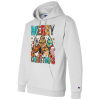 Merry Christmas Trees Farm Animals Champion Hoodie | Artistshot