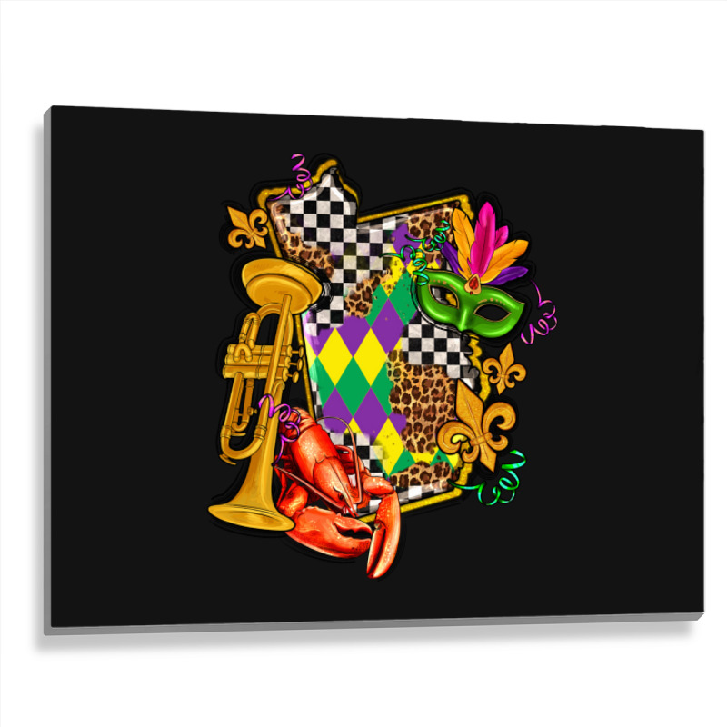 Mississippi Map Mardi Gras Metal Print Horizontal | Artistshot