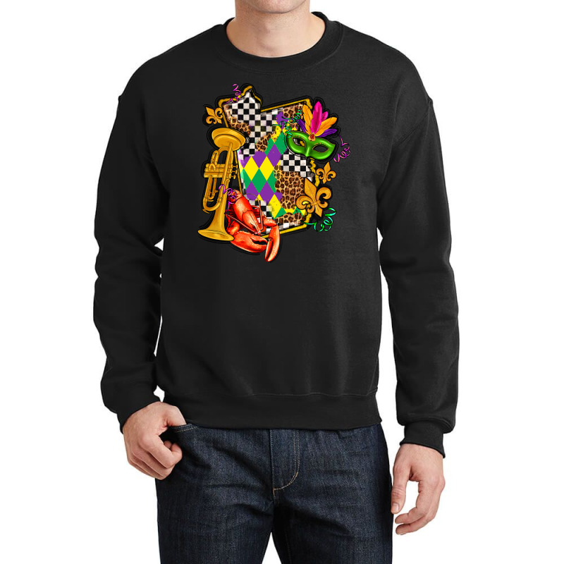 Mississippi Map Mardi Gras Crewneck Sweatshirt | Artistshot