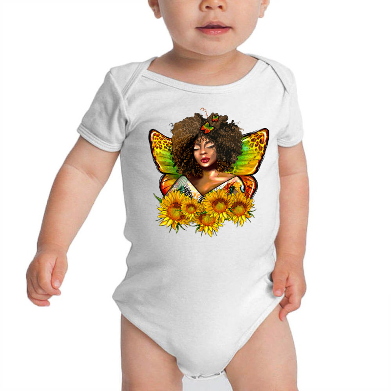 Butterfly Afro Woman Juneteenth Baby Bodysuit by AdoDesignShop | Artistshot