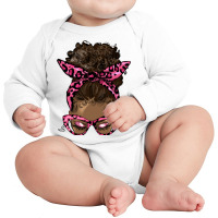 Afro Messy Bun Breast Cancer Colon Long Sleeve Baby Bodysuit | Artistshot