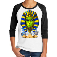 Alien Pharaoh Egyptian Pyramids Space Ancient Ufo Youth 3/4 Sleeve | Artistshot