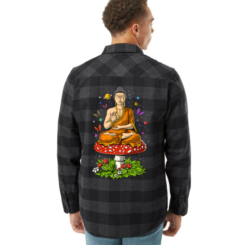 Buddha Magic Mushrooms Meditation Flannel Shirt by Rob Store | Artistshot