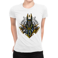 Egyptian God Anubis Ancient Pharaoh Wolf Ladies Fitted T-shirt | Artistshot