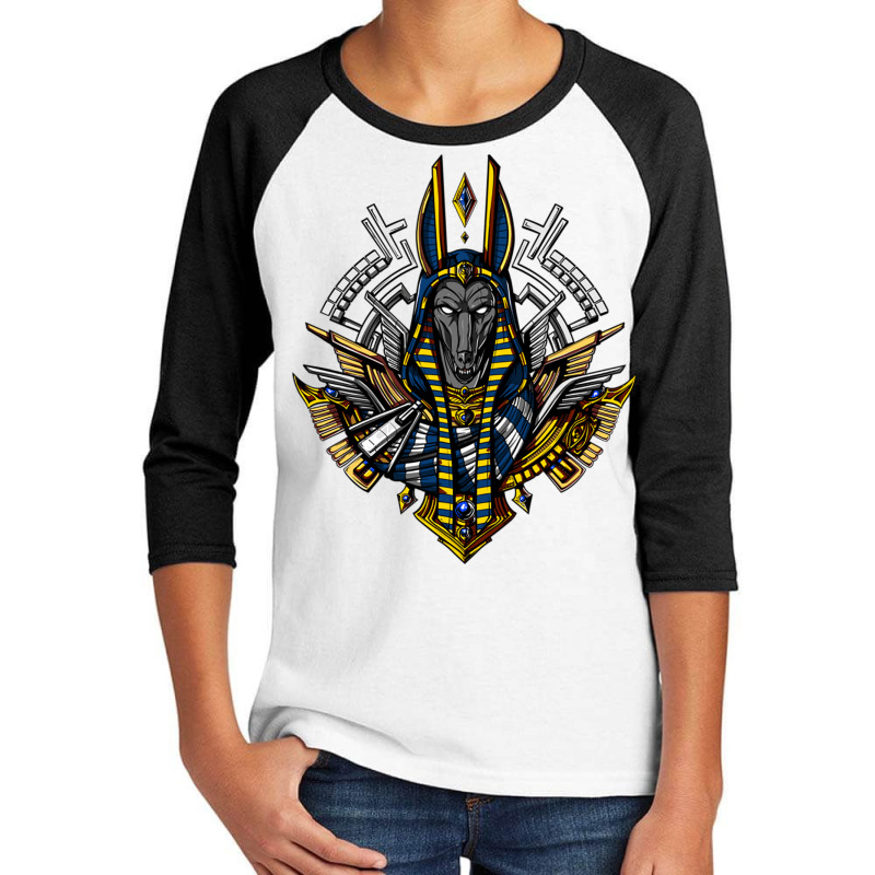 Egyptian God Anubis Ancient Pharaoh Wolf Youth 3/4 Sleeve by Rob Store | Artistshot