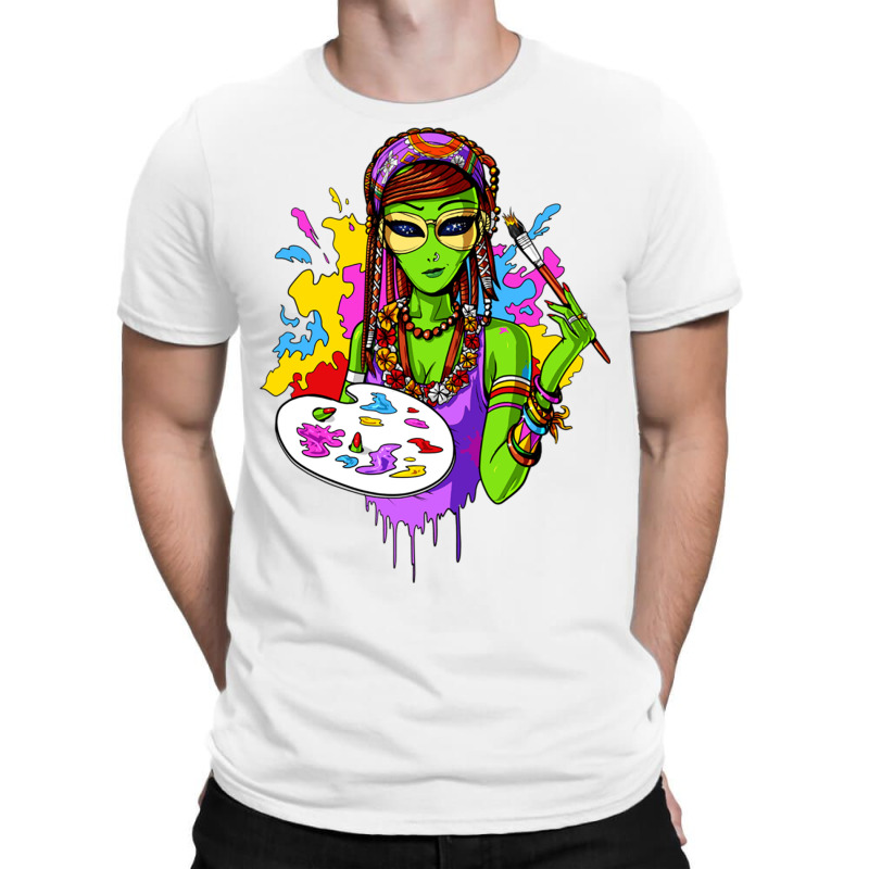 Hippie Alien Girl Psychedelic Painting Artist T-shirt | Artistshot