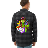 Hippie Alien Girl Psychedelic Painting Artist Flannel Shirt | Artistshot