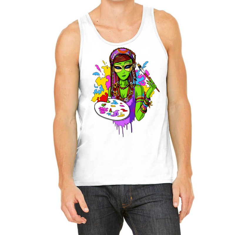 Hippie Alien Girl Psychedelic Painting Artist Tank Top | Artistshot