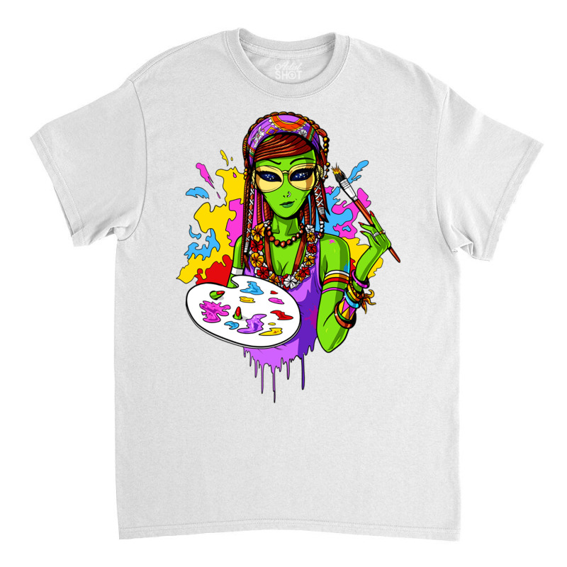 Hippie Alien Girl Psychedelic Painting Artist Classic T-shirt | Artistshot