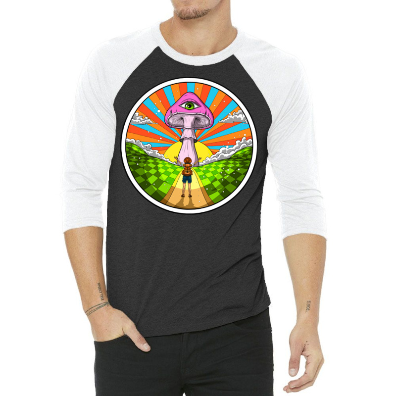 Hippie Magic Mushroom 3/4 Sleeve Shirt | Artistshot