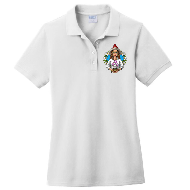 Hippie Magic Mushroom Shaman Ladies Polo Shirt by Rob Store | Artistshot