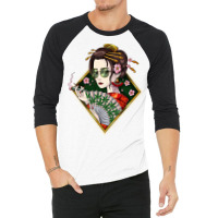 Japanese Geisha Hippie 3/4 Sleeve Shirt | Artistshot