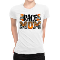 Checkered Leopard Race Mom Ladies Fitted T-shirt | Artistshot